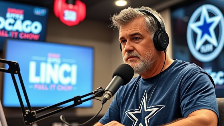 Dallas Cowboys 2025 season podcast host in studio.