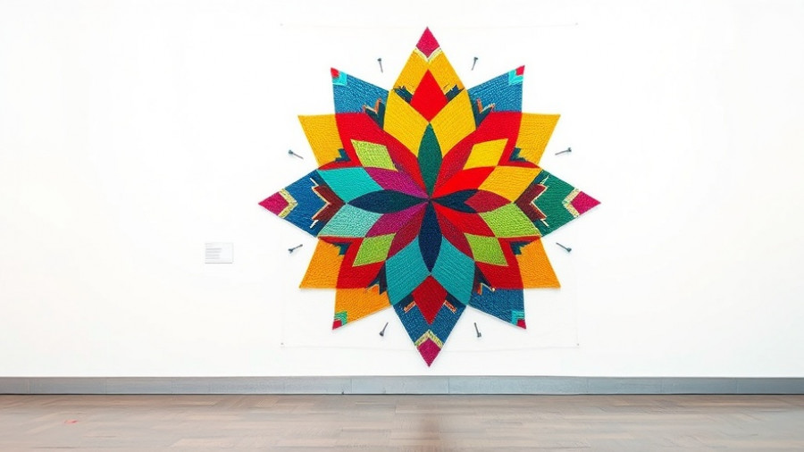 Robin Kang textile art exhibition vibrant geometric design.