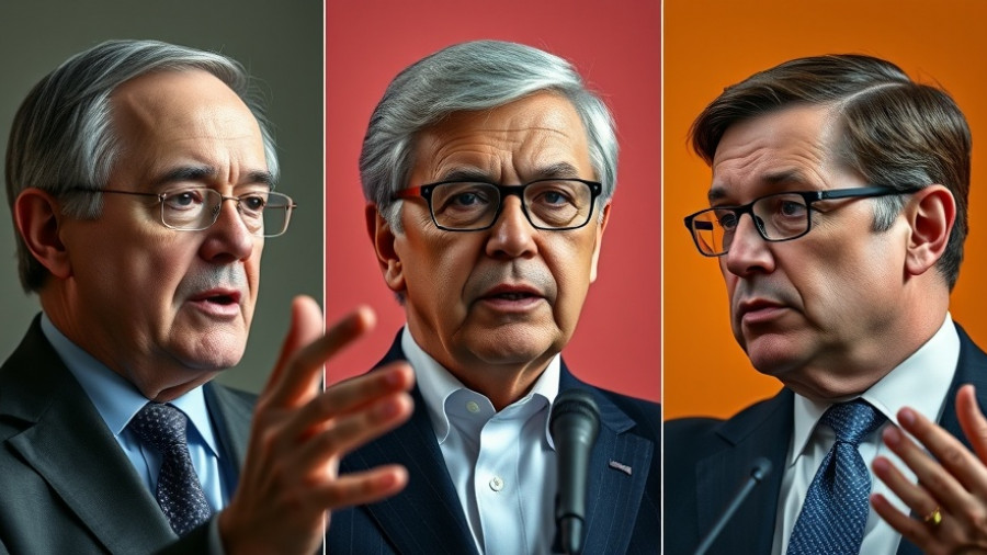 National political news collage of notable figures discussing.