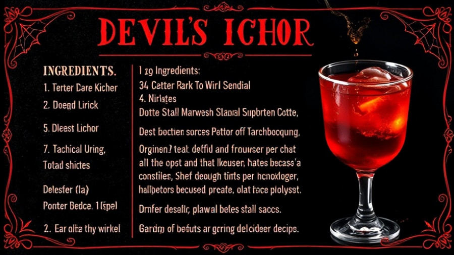 Halloween cocktail recipes: Devil's Ichor ingredients and method.