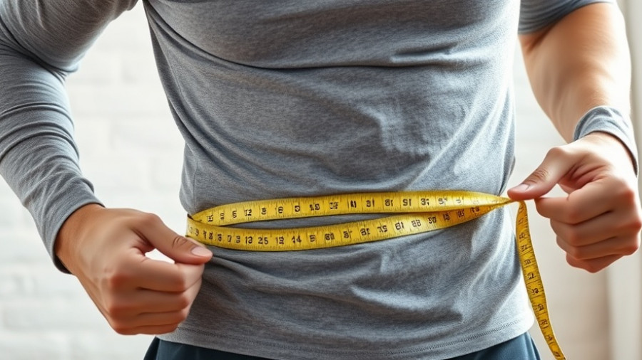 Person measuring waist, reflecting on fiber calories and gut microbes.