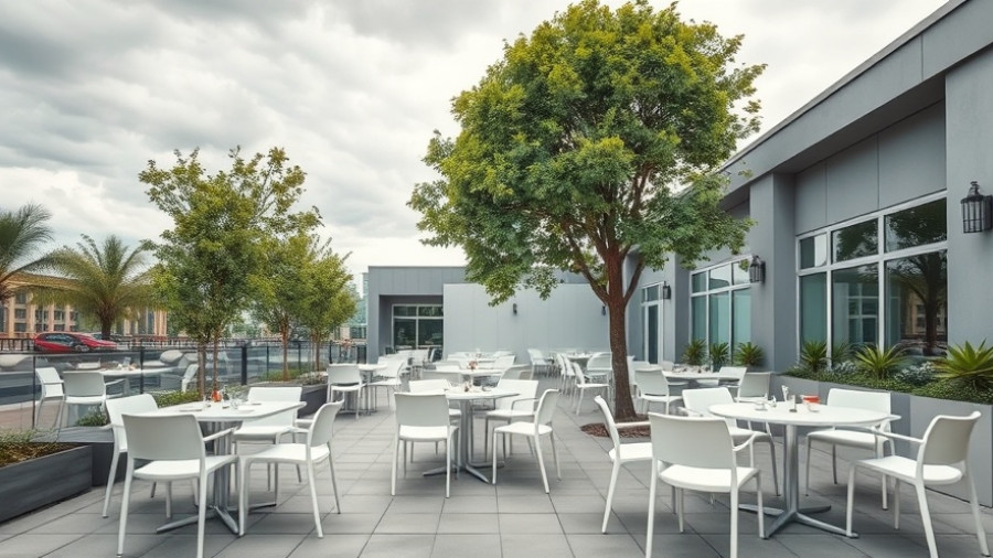 Modern restaurant patio in San Antonio, ready for holiday pop-up.