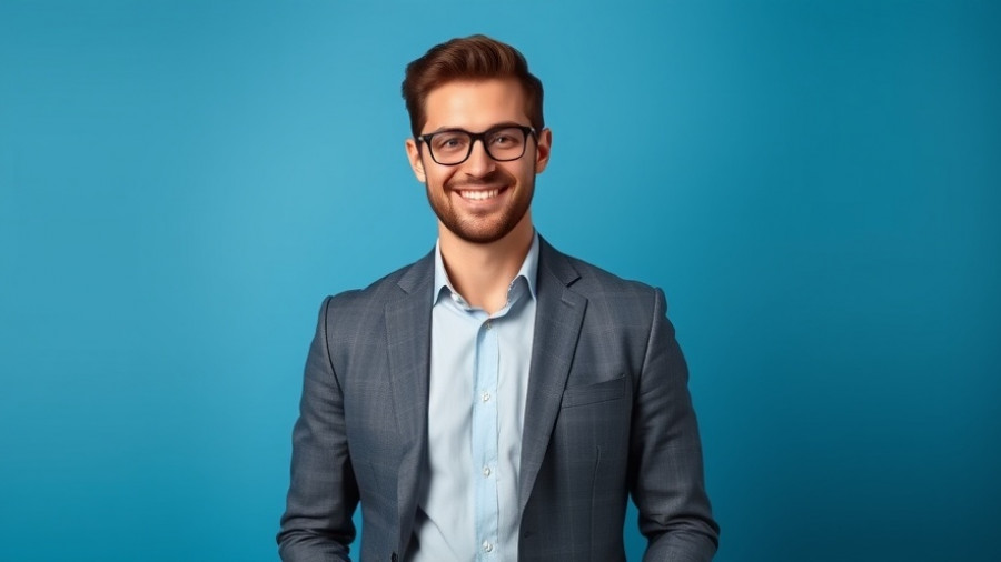 Confident professional discussing Healthy Living Over 50 tips, vibrant background.