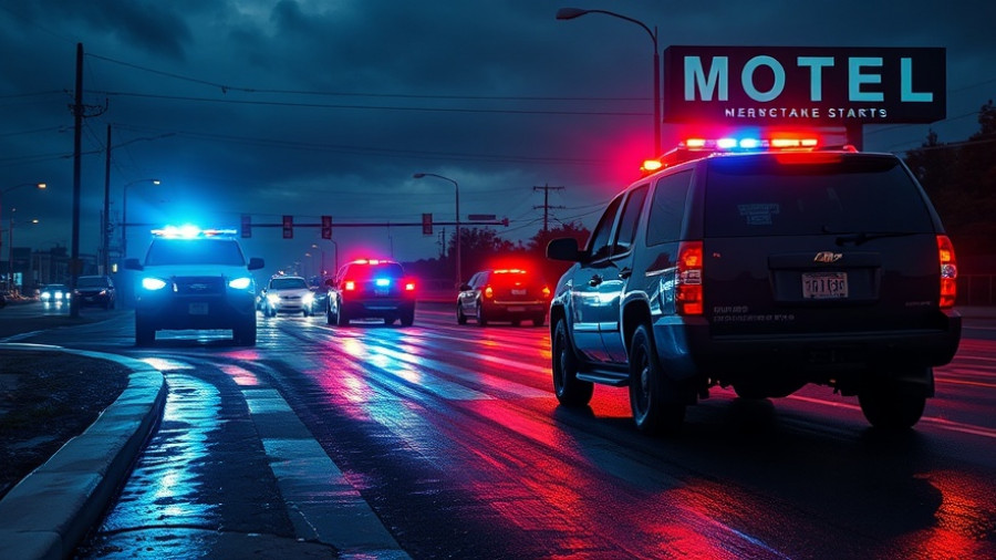 Nighttime traffic stop with Houston police and flashing lights