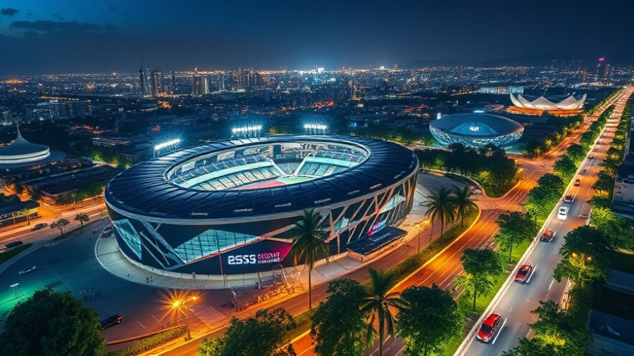 Aerial view of Project Marvel San Antonio showcasing modern architecture at night.