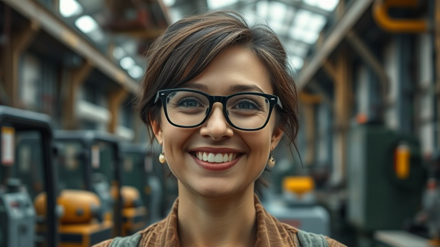 Smiling woman in industrial setting, Alamo Trust Hope Andrade new CEO.