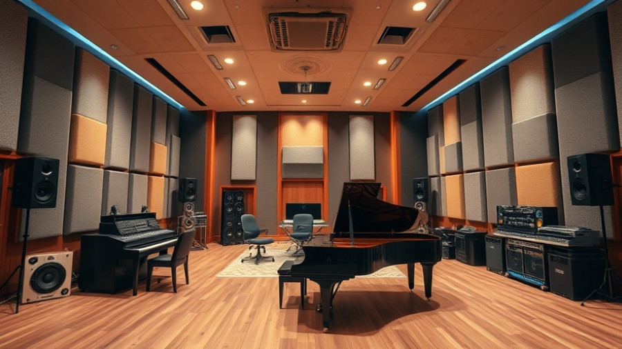 San Antonio musician mansion recording studio with grand piano.