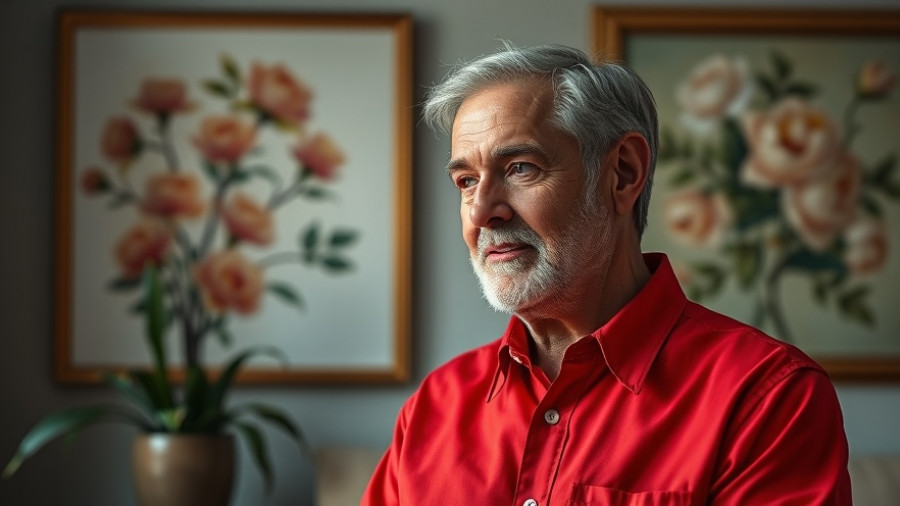 Middle-aged man giving sleep tips in a cozy room, how to improve sleep in elderly.