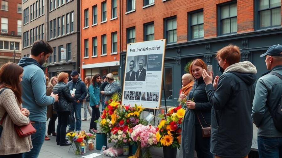 Vigil on city street honoring person with poster; indictment of former LAPD officer.