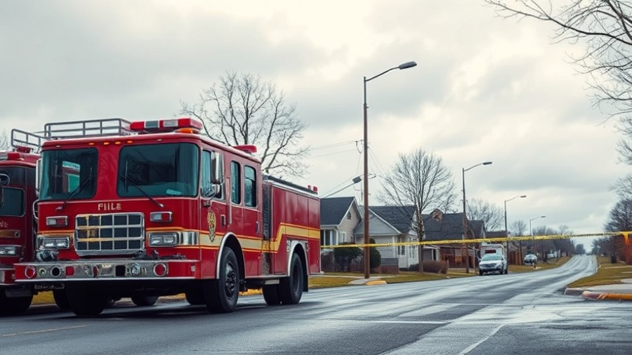 Emergency response in Miami County murder-suicide scene with fire truck.