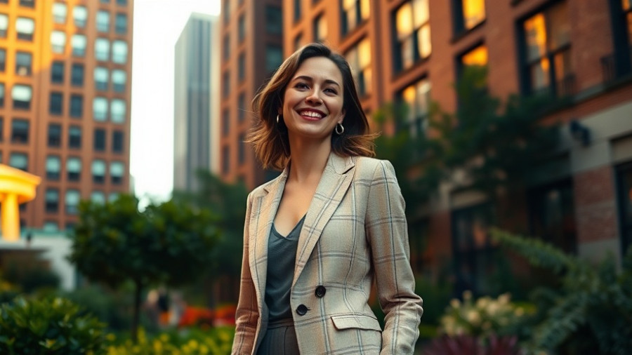 Allison Janney former co-star in beige blazer, urban garden setting