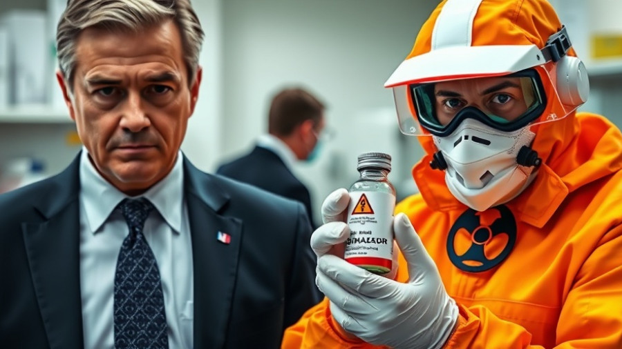 Tuberculosis awareness: serious professionals in lab and hazmat gear.