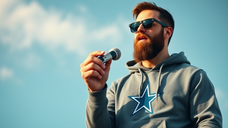 Dallas Cowboys fan travel moment with bearded man and mic