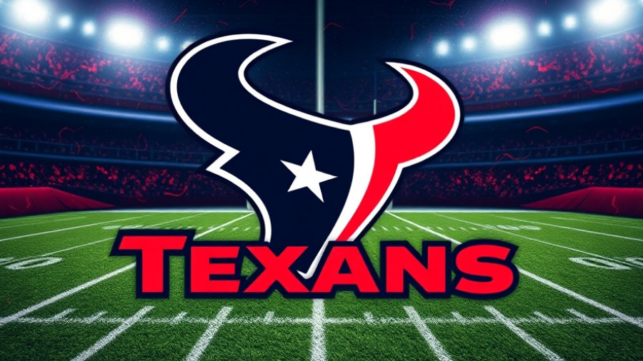 Houston Texans game victory graphic with team branding.