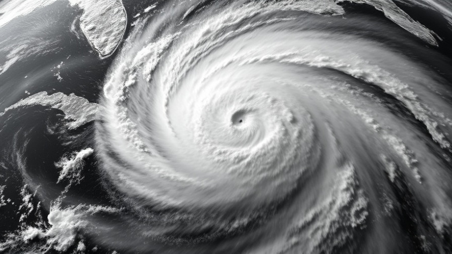 Hurricane Melissa captured in satellite image over Caribbean.