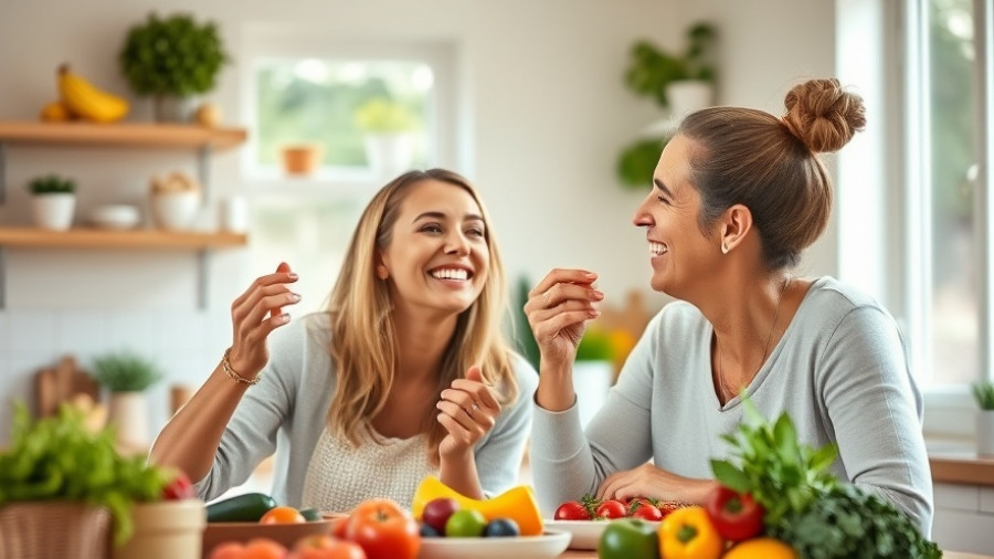 Happy couple cooking together, illustrating how to break unhealthy eating cycles.