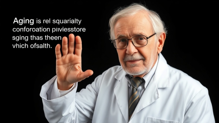 Older man sharing healthy aging tips with a thoughtful gesture.