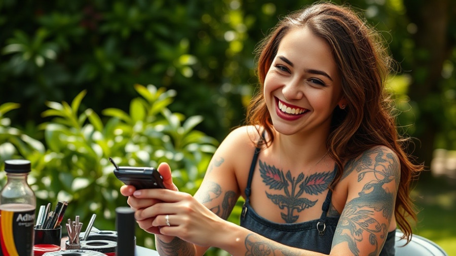 Tattoo artist at Kinda Good Tattoo Convention Austin smiling outdoors