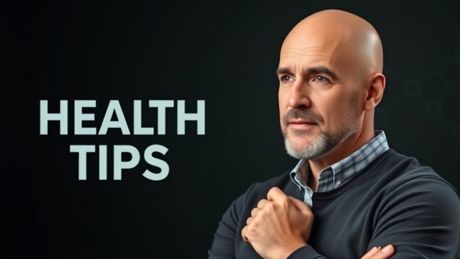 Confident man promoting health longevity tips.