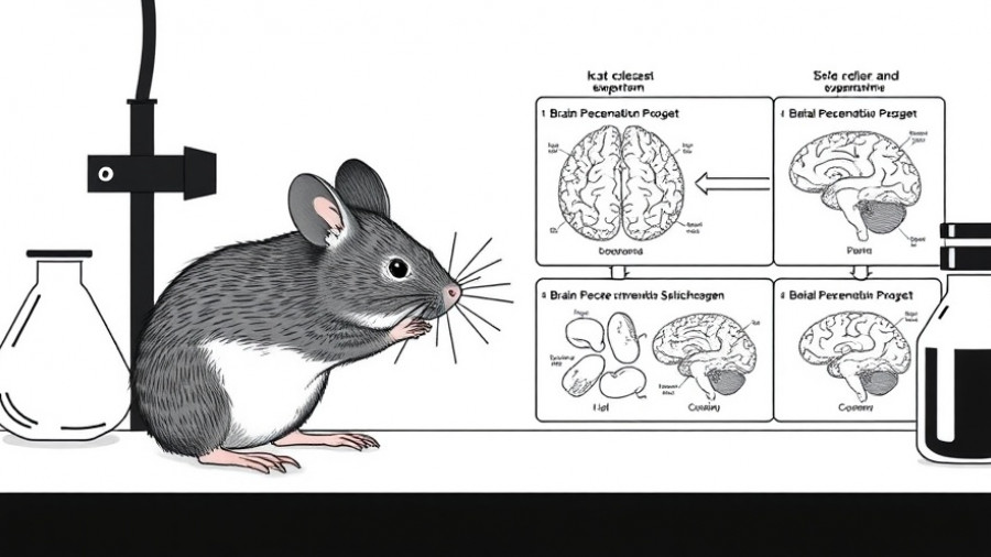Illustration of mouse in lab, schizophrenia prevention research