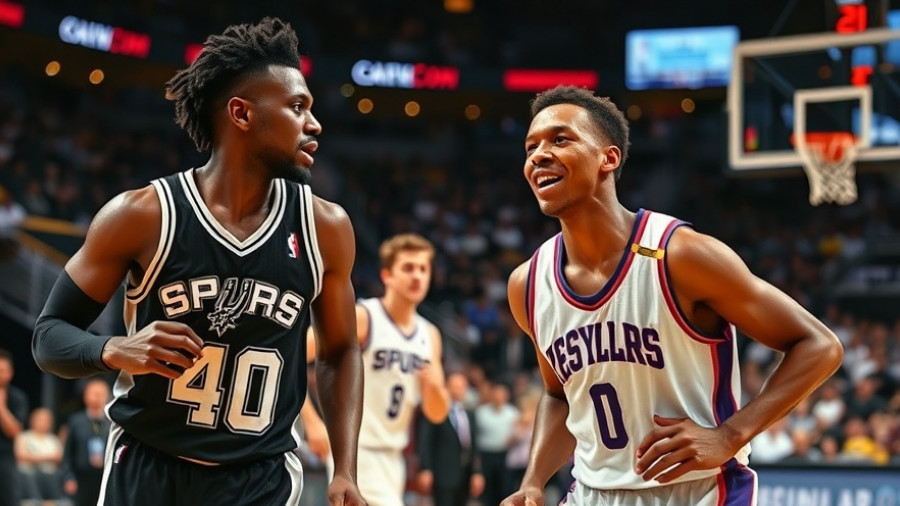 Spurs Stepping Up to the Challenge: Intense basketball action and press conference scene.