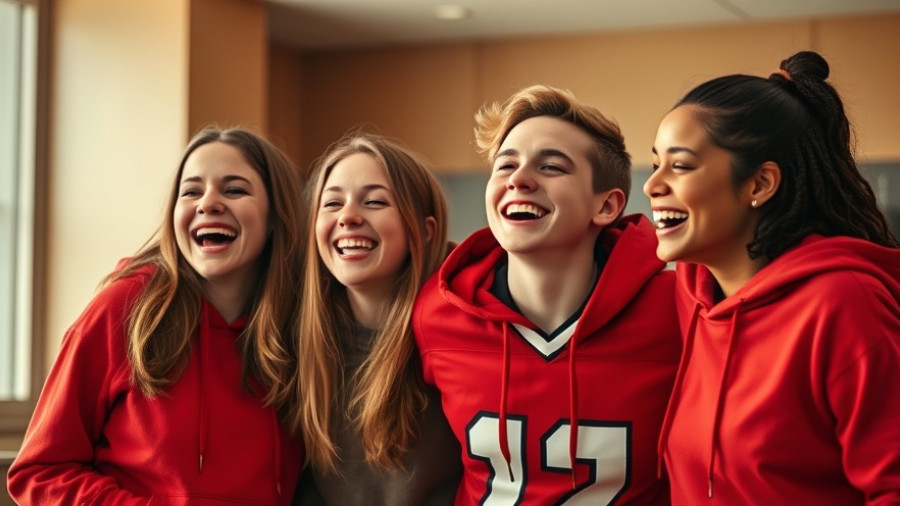 Simple gestures can mean the world: smiling friends and an inspiring athlete.