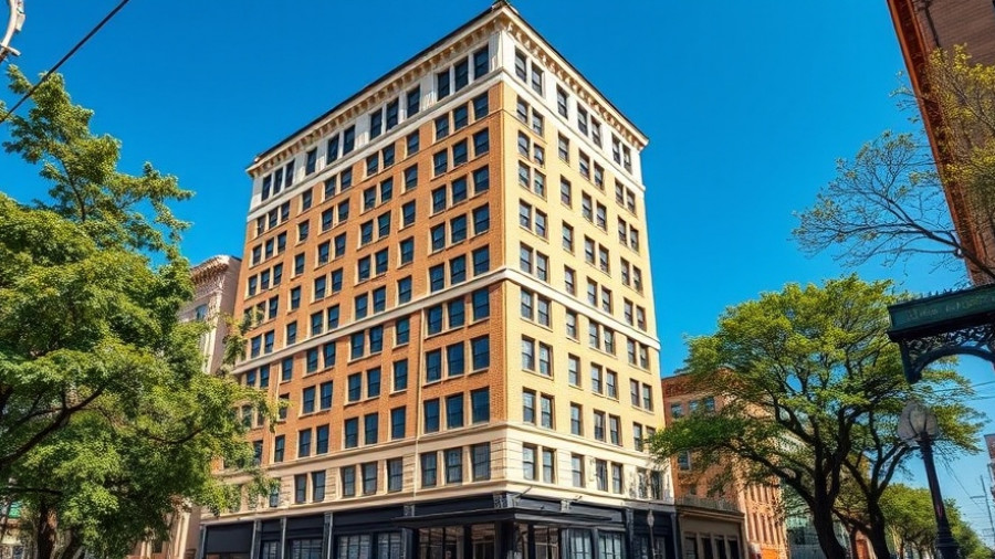 Gunter Hotel renovation in San Antonio with clear sky and urban setting.