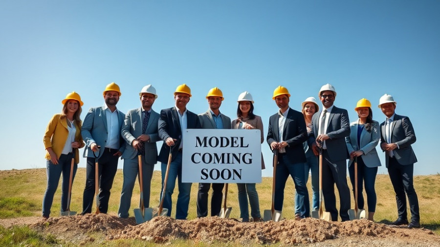 New development in San Antonio with professionals posing at a construction site.