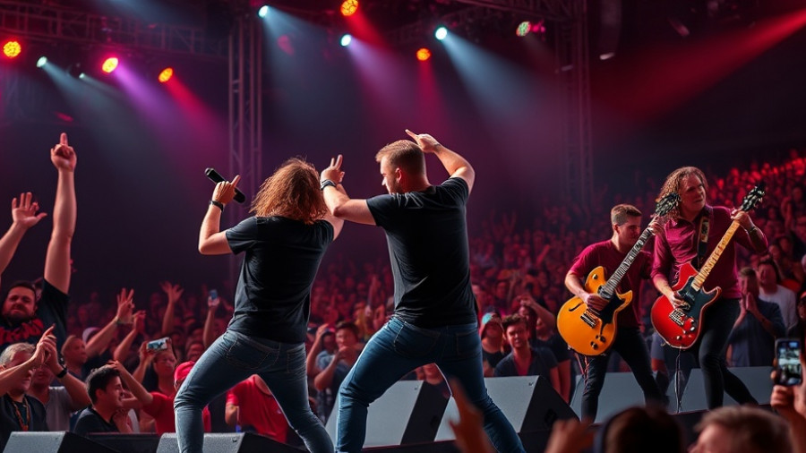 Rock band on stage performing at 2025 comeback tour