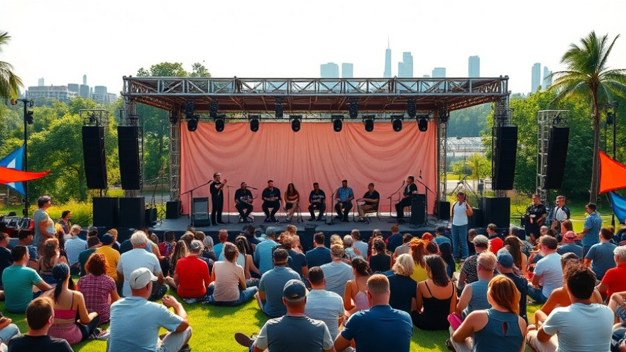 Antoni Porowski discusses food culture at outdoor festival stage.