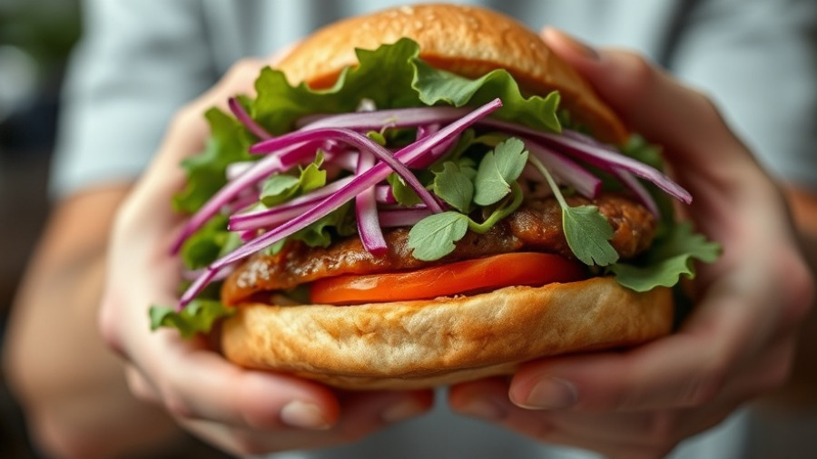 Gourmet burger at Dallas events showcasing fresh and vibrant ingredients.