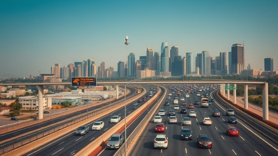 Houston Transportation News: Urban aerial view of a busy highway.