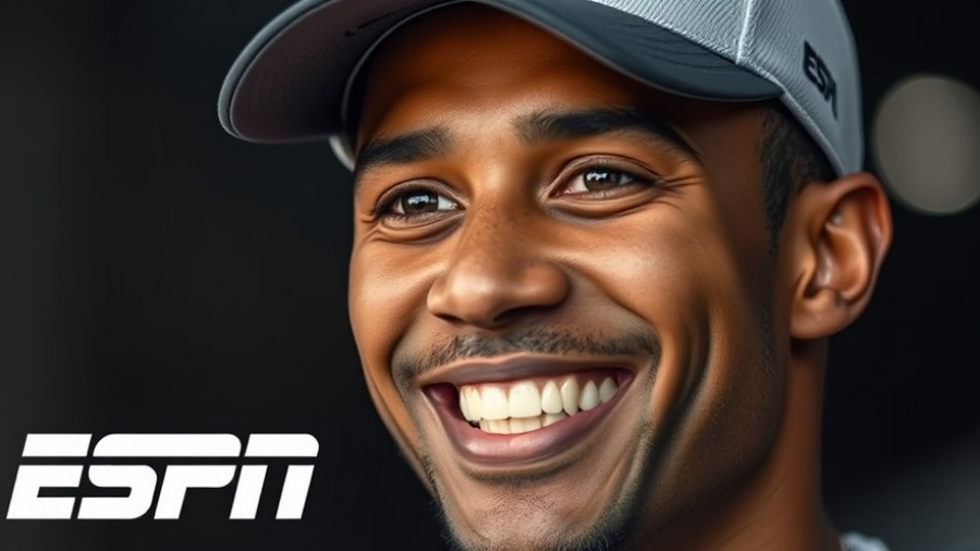 NFL news: Smiling man with ESPN graphics, vibrant colors.