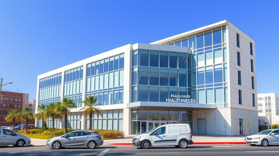 San Antonio healthcare expansion with modern facility and clear sky.
