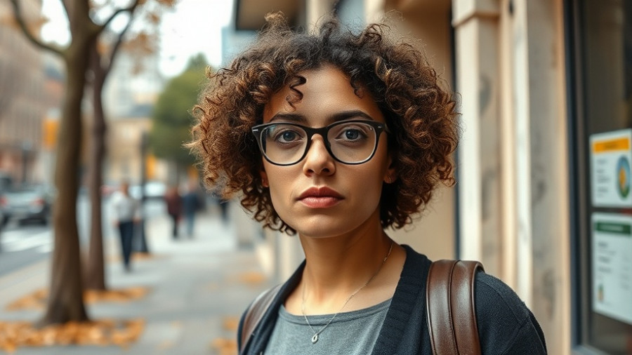 California animal rights activist standing thoughtfully outdoors.