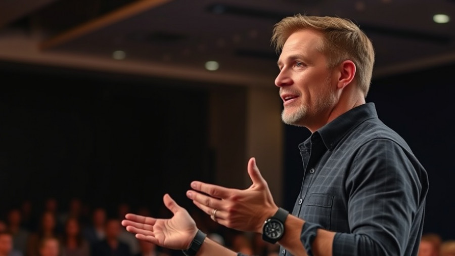 Confident speaker discussing Christian values in American politics.