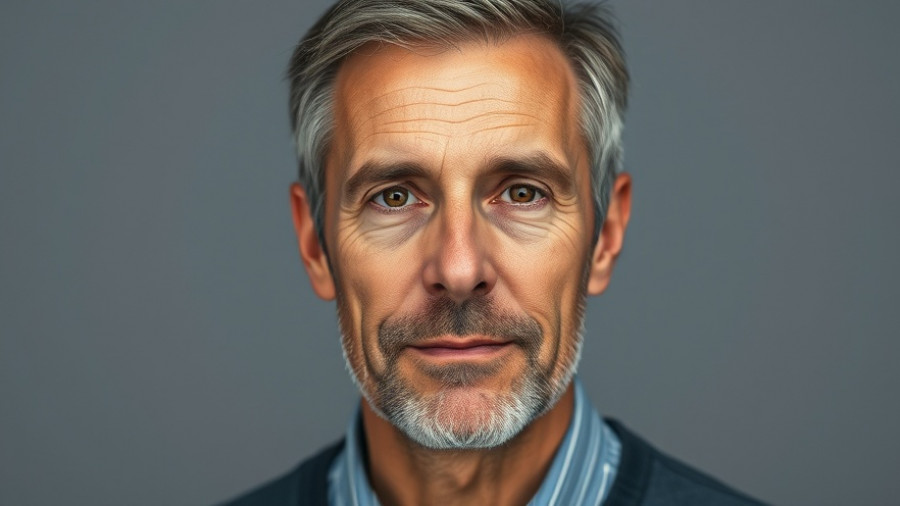 Portrait of a middle-aged man with a neutral look, soft lighting.