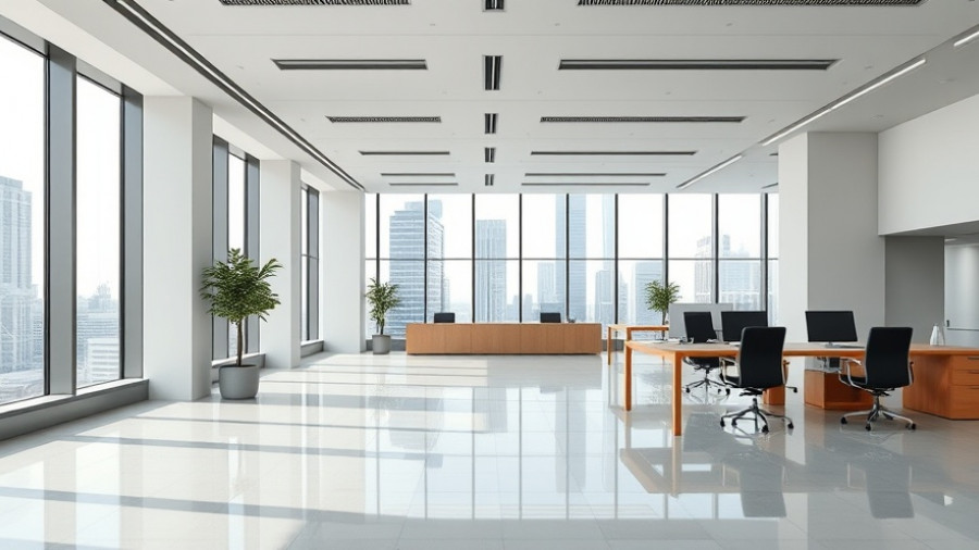 Modern Dallas commercial real estate interior office.