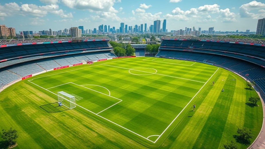 Aerial view of a modern stadium in Houston, potential 2026 FIFA World Cup training site.