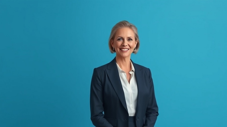 Confident woman promoting mental health for seniors in educational series.