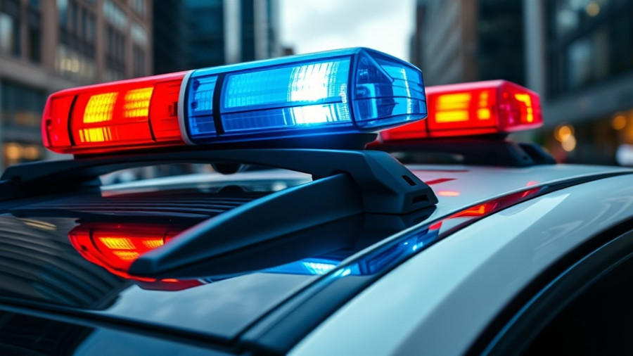 Police car with flashing lights in Schertz