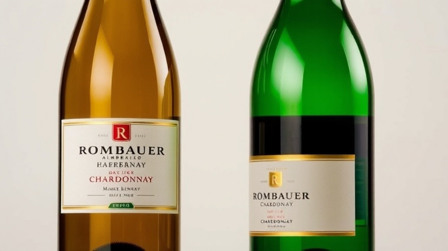 Rombauer Chardonnay and green wine bottle for Dallas events.