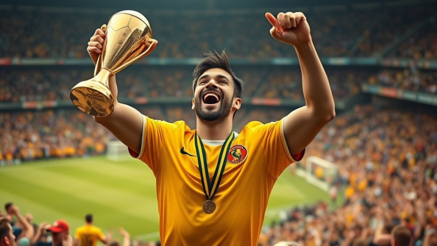 Texas Longhorns vs. Oklahoma Sooners game celebration in stadium, player holds trophy.