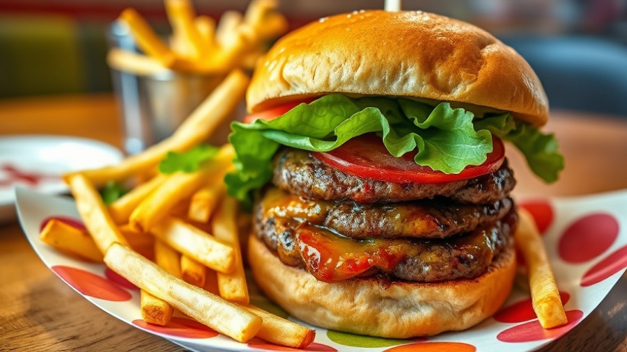 Ye Ole Butcher Shop Plano burgers with crispy fries.