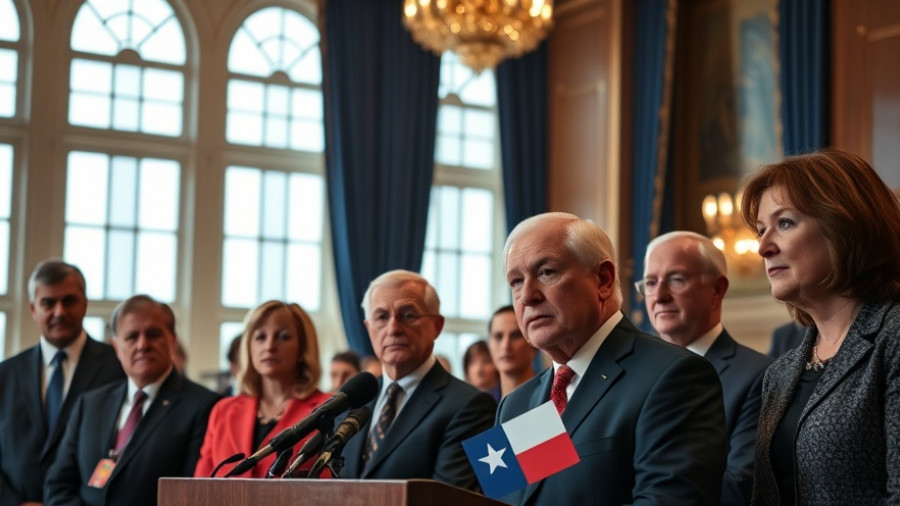 Officials at a Texas press conference discussing SNAP crisis.