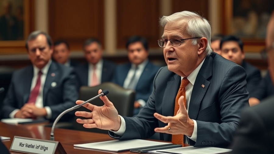 Older man at a national security briefing, speaking passionately.