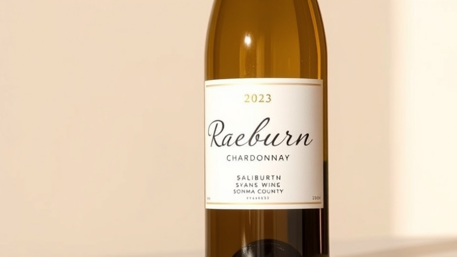 Raeburn Winery Wines 2023 Chardonnay on display.