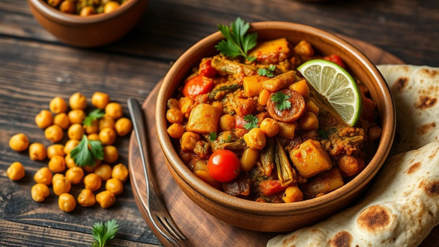 Delicious curried veggies recipes with chickpeas and naan.