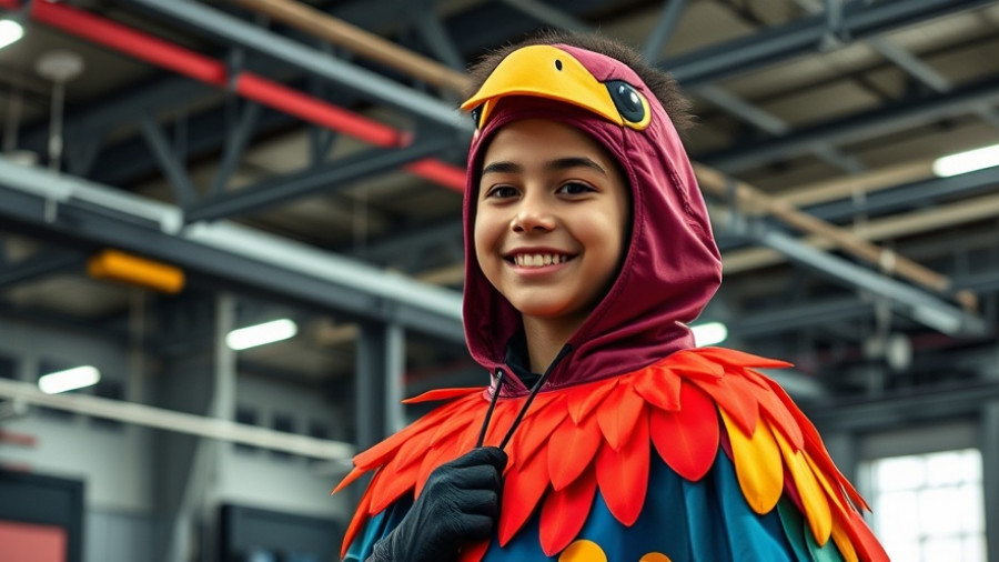Kevin's vertical test sports culture showcased by a smiling person in a bird costume.