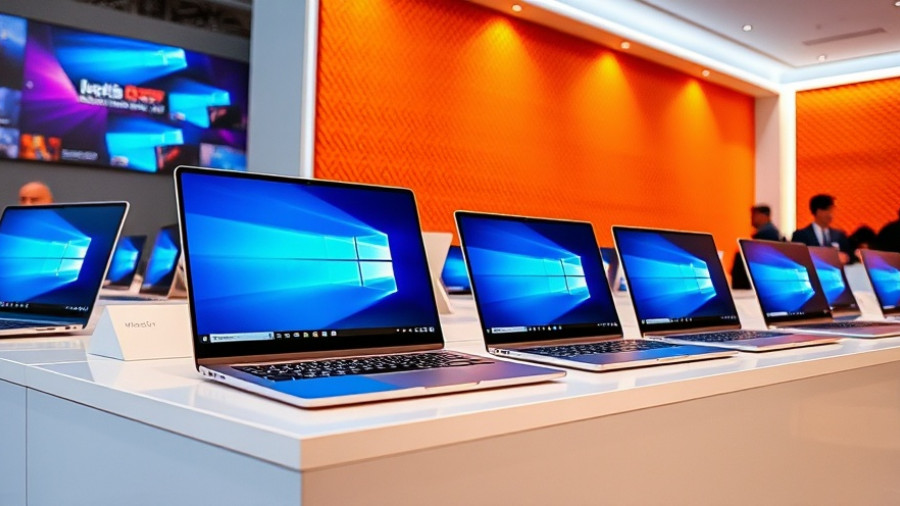 Modern laptops displaying Windows 10, highlighting ransomware risks.